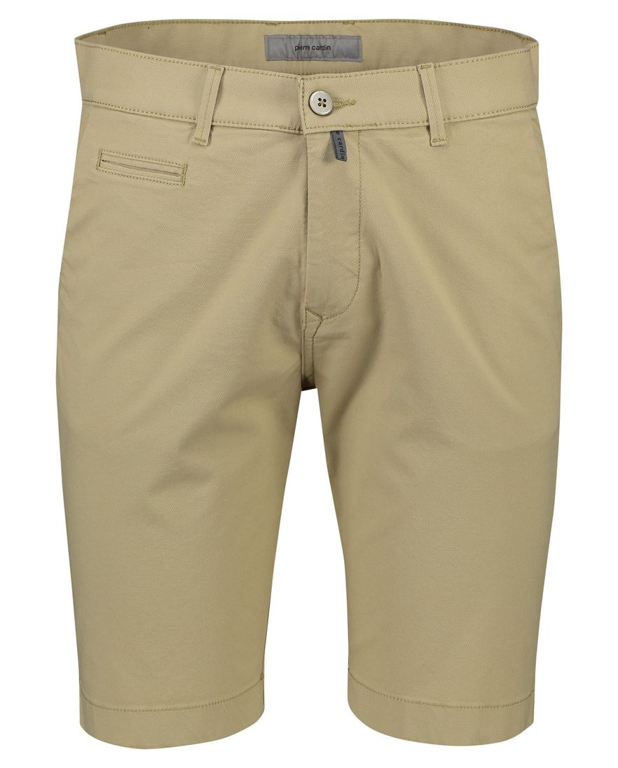 Katoenen Pierre Cardin Bermuda effen bruin Lyon