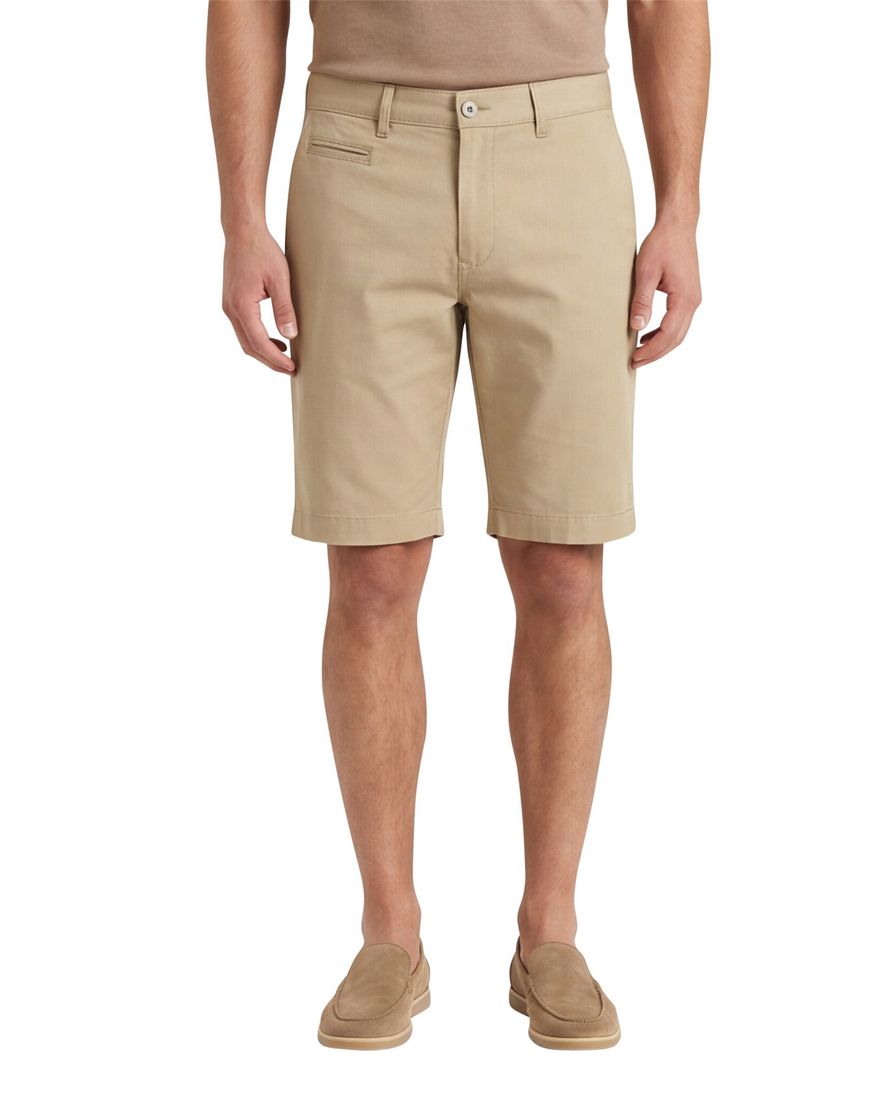 Katoenen Pierre Cardin Bermuda effen bruin Lyon