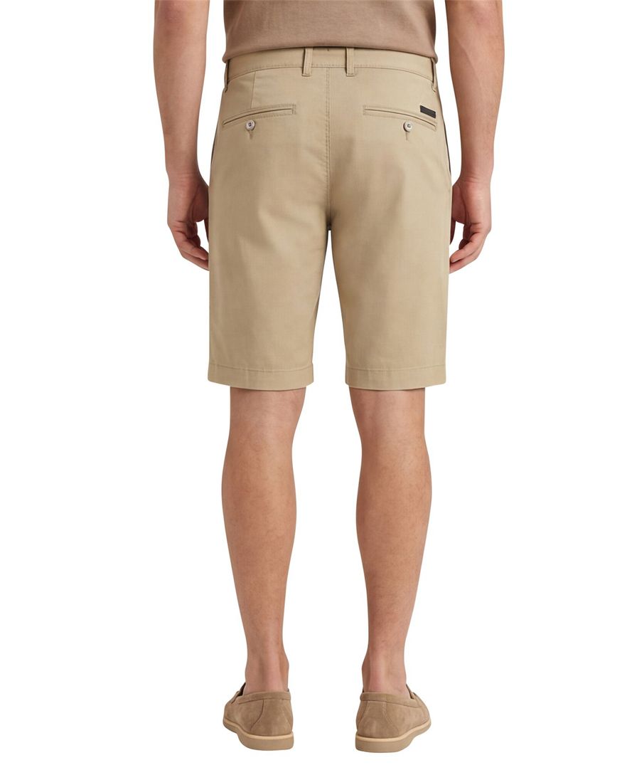 Katoenen Pierre Cardin Bermuda effen bruin Lyon