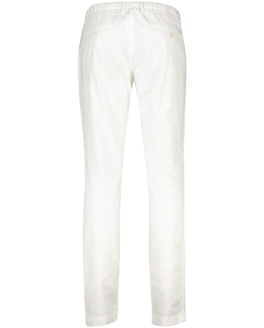 Alberto chino linnenmix effen wit slim fit