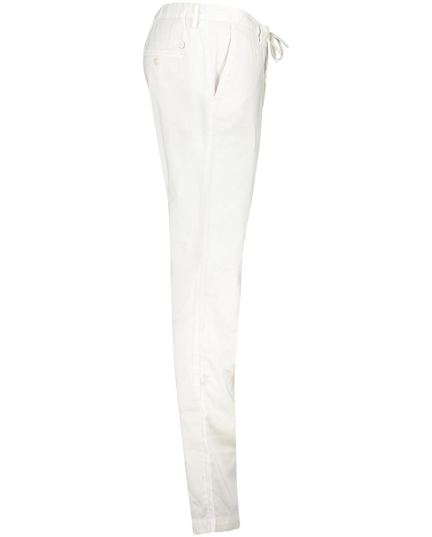 Alberto chino linnenmix effen wit slim fit