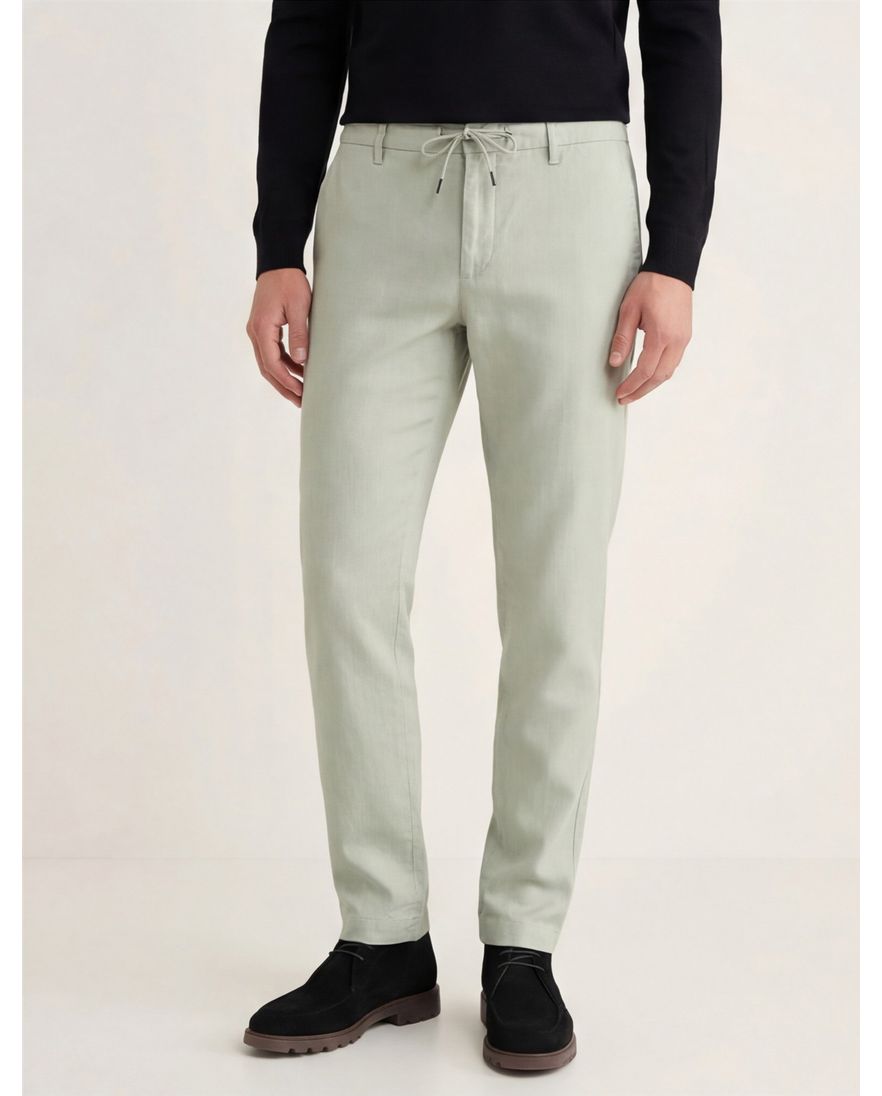 Alberto Performance chino katoen effen groen slim fit