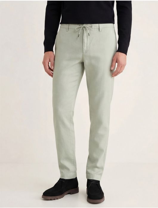 Alberto slim fit Performance chino linnen groen
