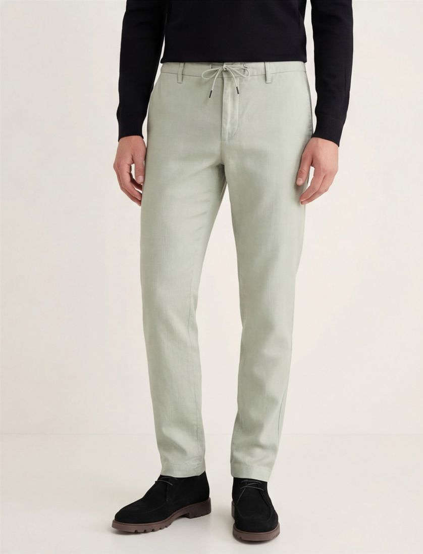 Katoenen Alberto slim fit Performance chino groen