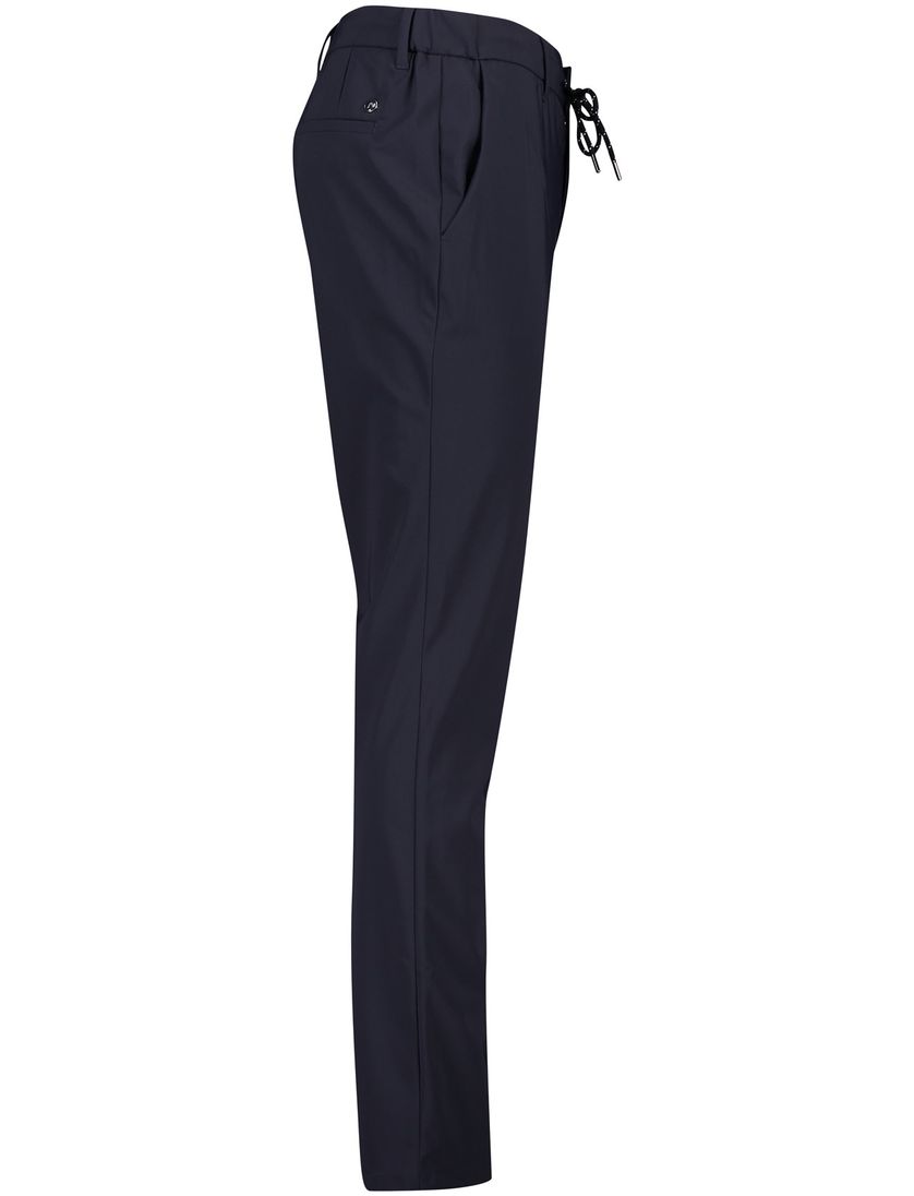 Alberto chino met elastische band Mover slim fit donkerblauw effen