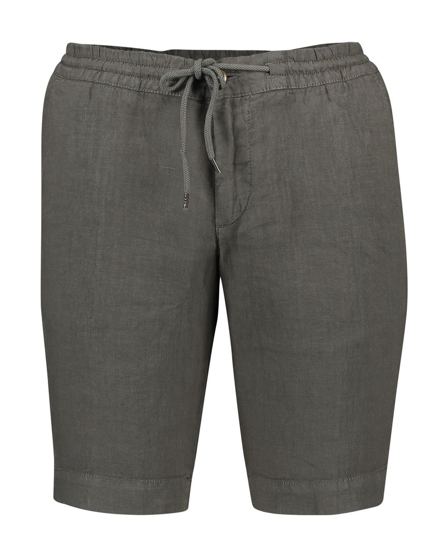 Alberto korte broek effen groen linnen normale fit