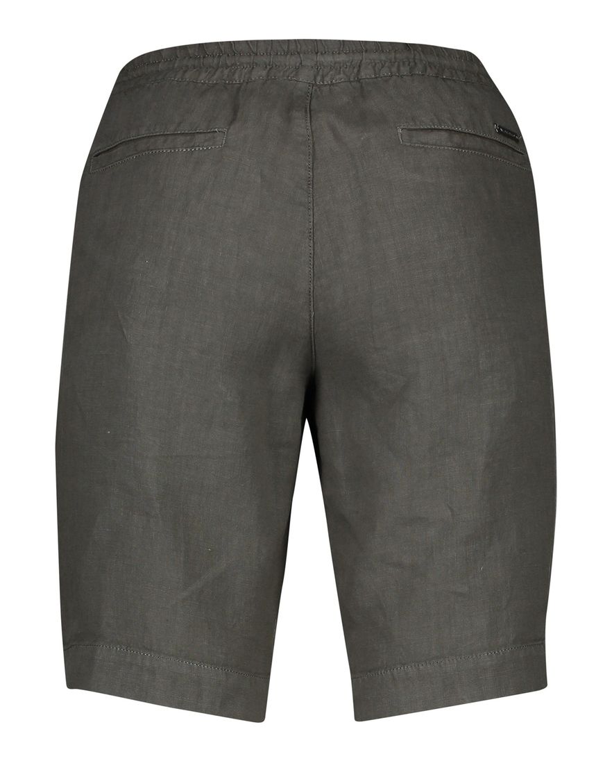 Alberto korte broek effen groen linnen normale fit