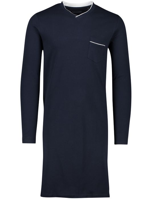 Schiesser nachthemd donkerblauw effen