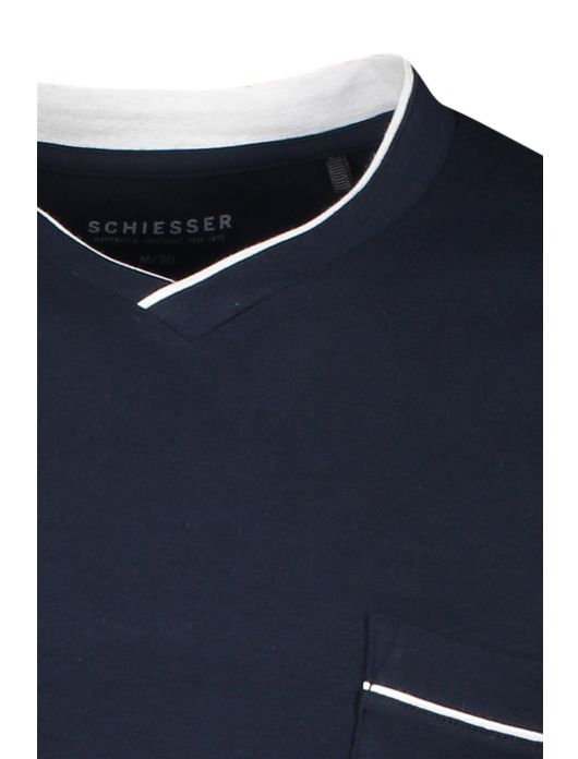 Schiesser nachthemd donkerblauw effen