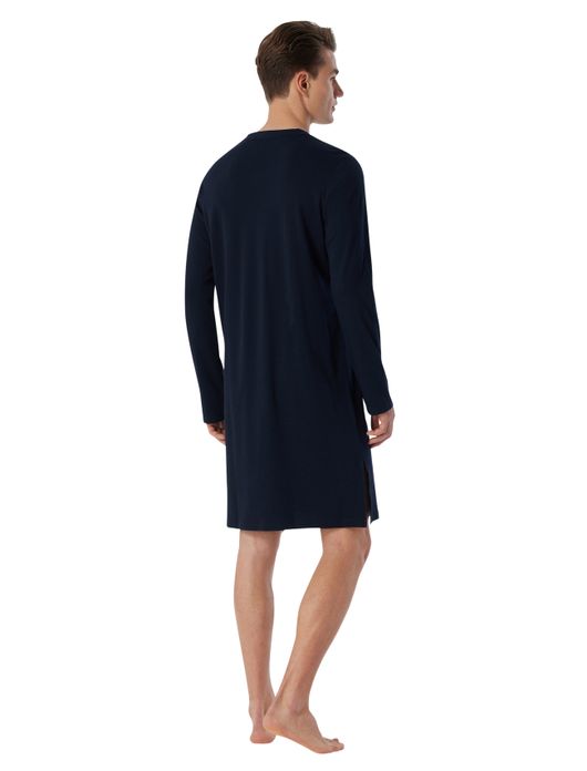 Schiesser nachthemd donkerblauw effen
