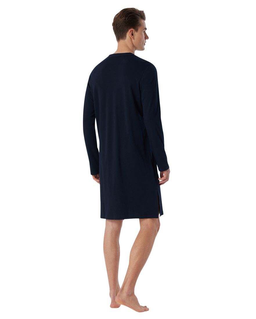 Schiesser nachthemd effen donkerblauw katoen