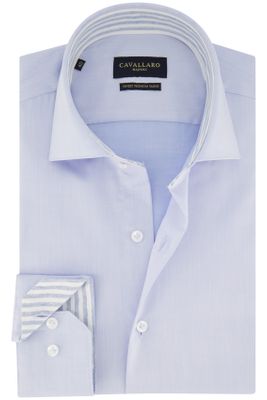 Cavallaro Katoenen Cavallaro overhemd slim fit effen lichtblauw