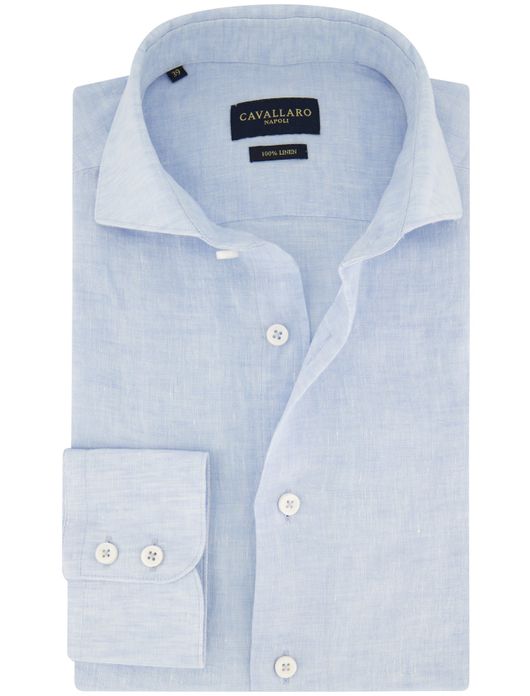 Cavallaro overhemd lichtblauw 100% linnen