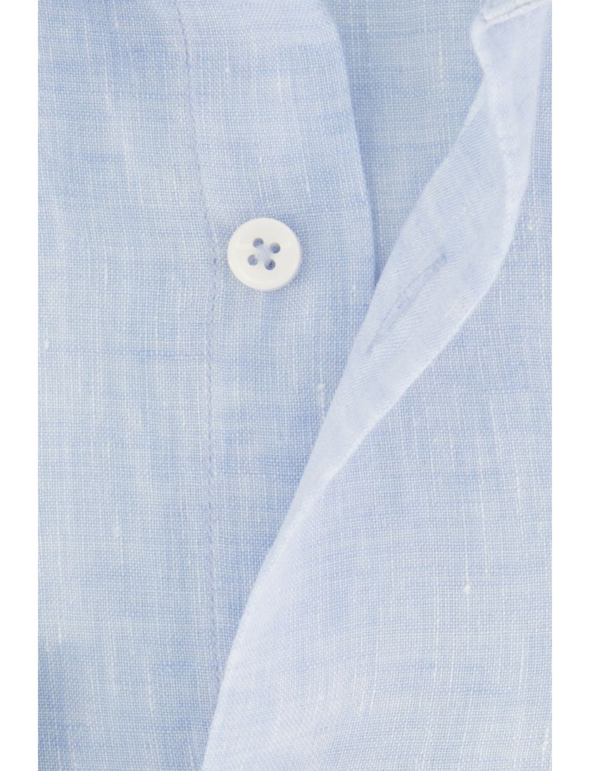 Cavallaro gemêleerd overhemd linnen slim fit lichtblauw