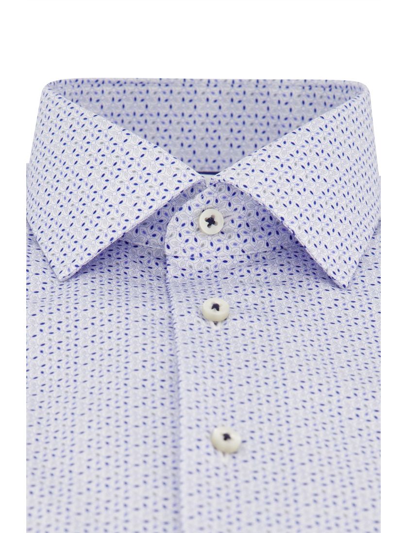 Overhemd Eterna comfort fit blauw geprint