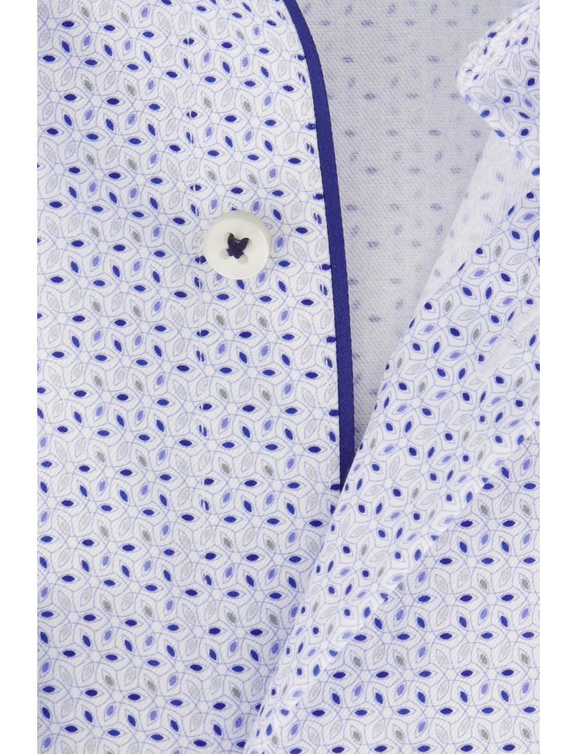 Overhemd Eterna comfort fit blauw geprint