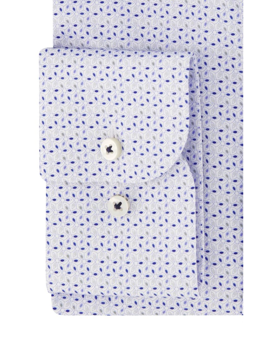 Overhemd Eterna comfort fit blauw geprint