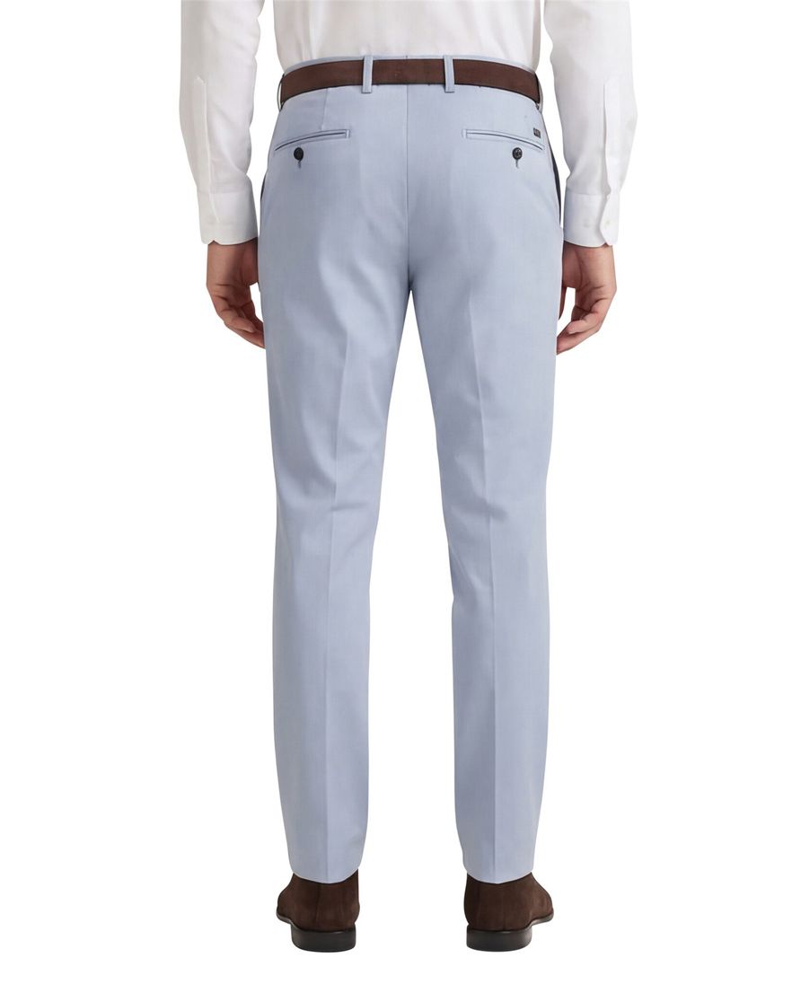 Hiltl katoenen broek lichtblauw effen zonder omslag