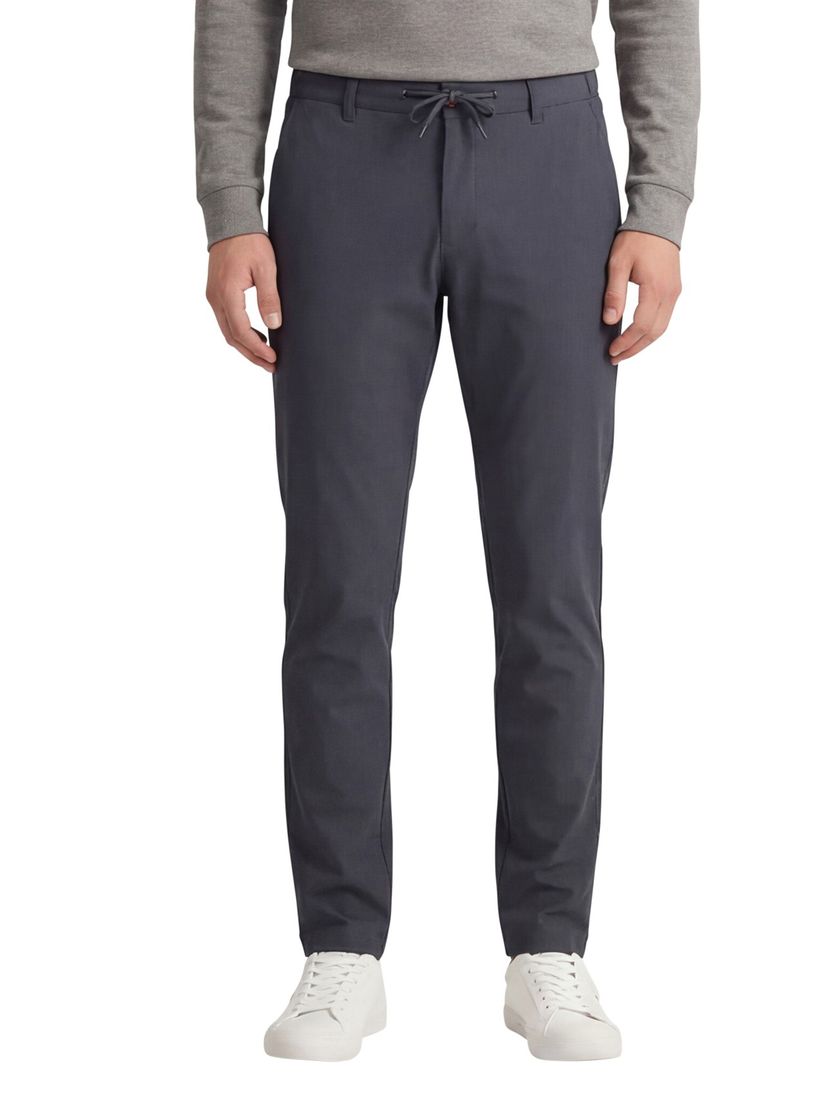 North84 Pantalon chino effen antraciet normale fit