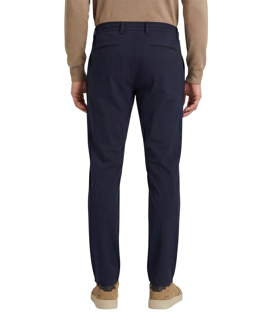 North84 Pantalon chino effen donkerblauw normale fit