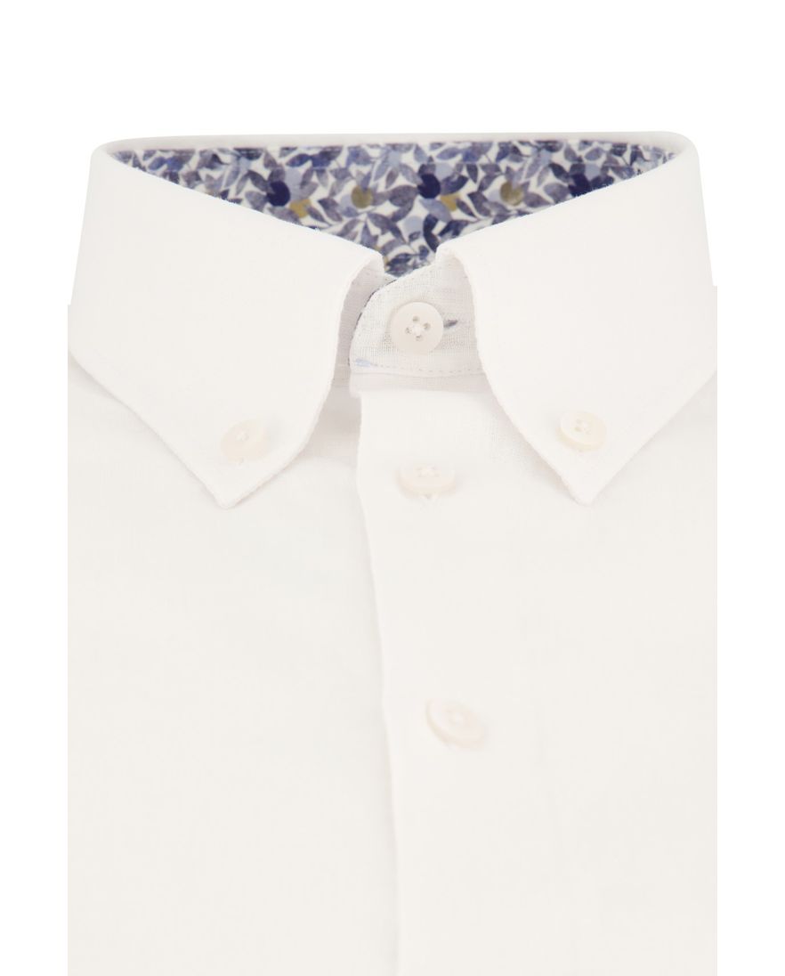 Ledub overhemd korte mouw wit normale fit