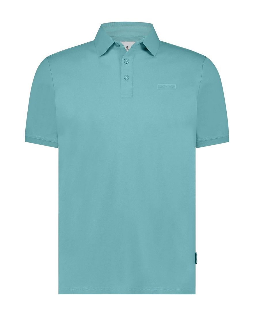 State of Art stretch poloshirt wijde fit turquoise