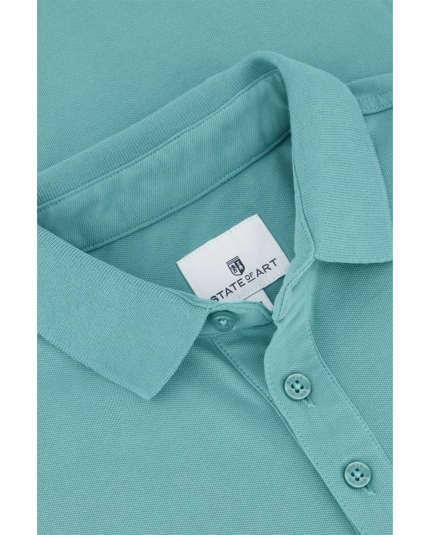 State of Art stretch poloshirt wijde fit turquoise
