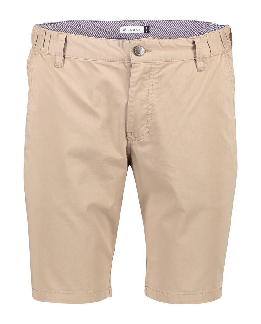 State of Art korte broek beige effen katoen