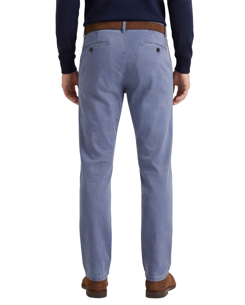 Katoenen broek Meyer Roma blauw gemêleerd