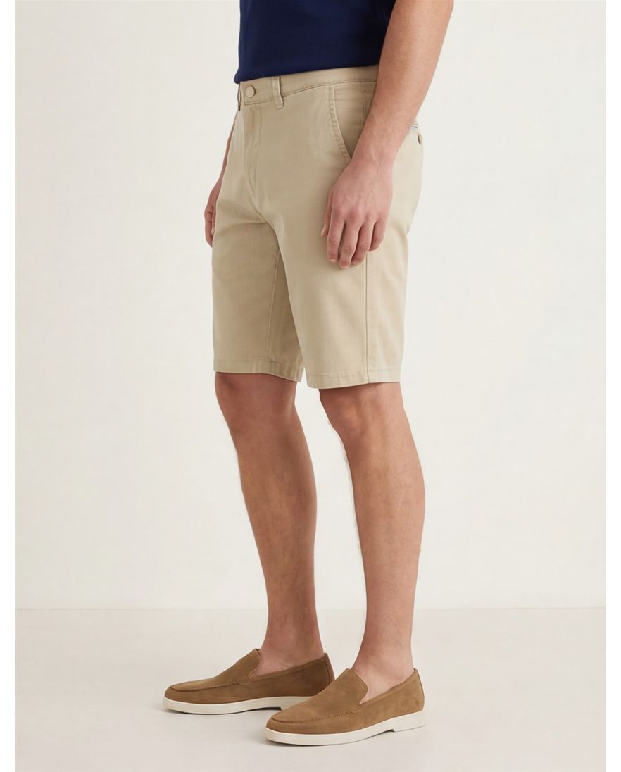 COM4 korte broek uni beige katoen normale fit