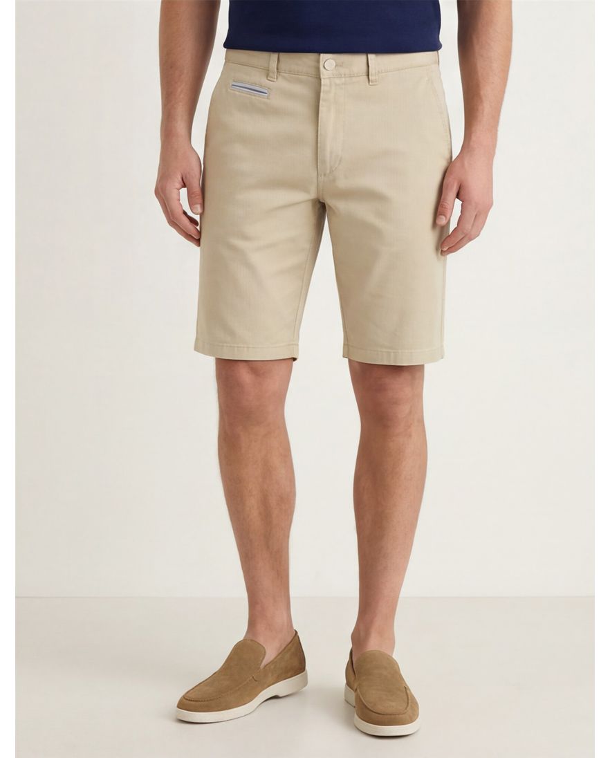 COM4 korte broek uni beige katoen normale fit