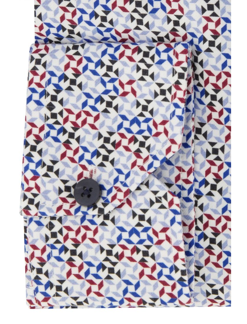 Modern fit Ledub katoenen overhemd blauw geprint