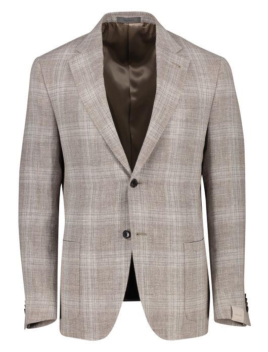 Corneliani colbert bruin geruit linnen