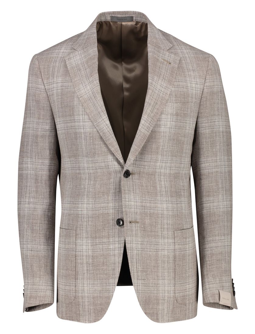 Corneliani colbert bruin geruit linnen