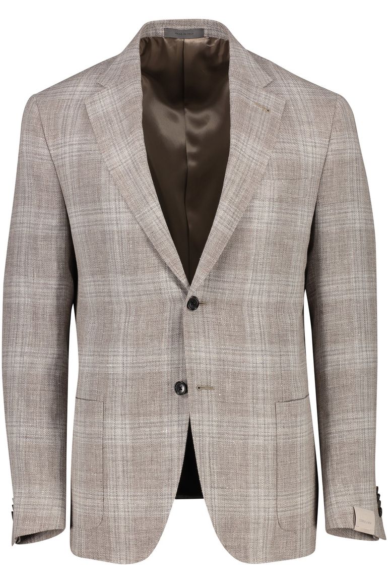 Corneliani colbert bruin geruit linnen