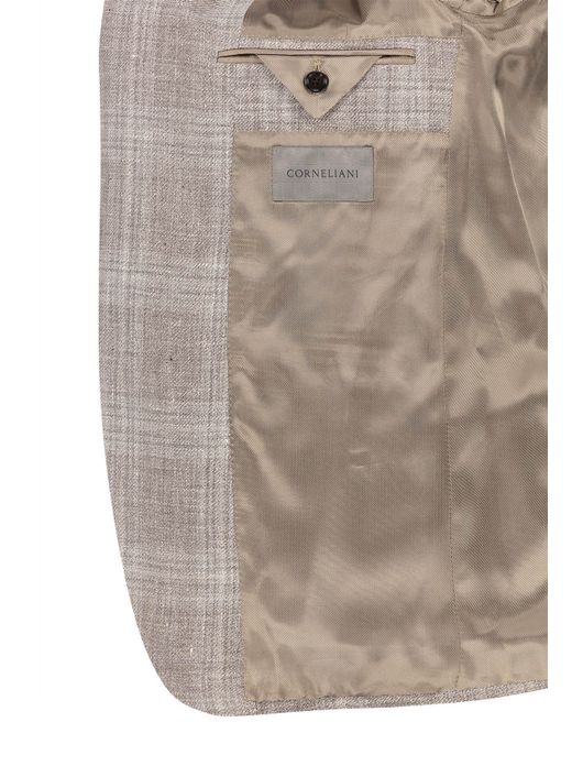 Corneliani colbert bruin geruit linnen