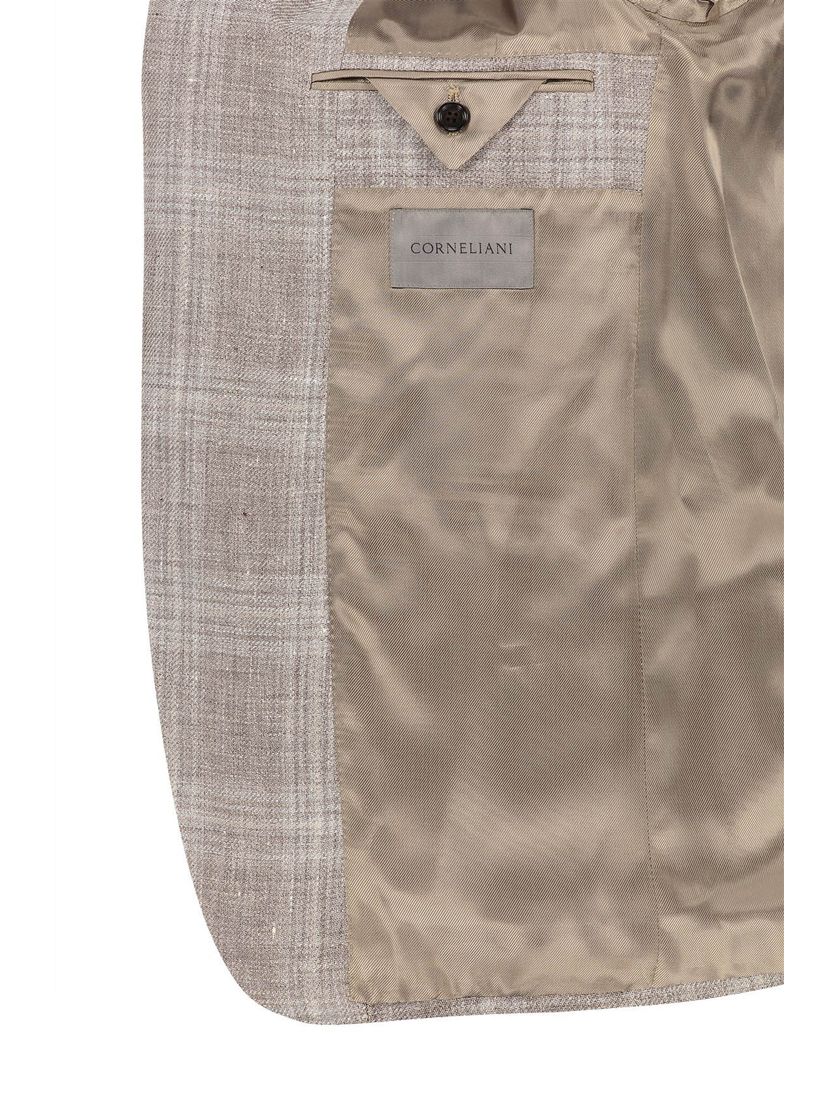 Corneliani colbert bruin geruit linnen