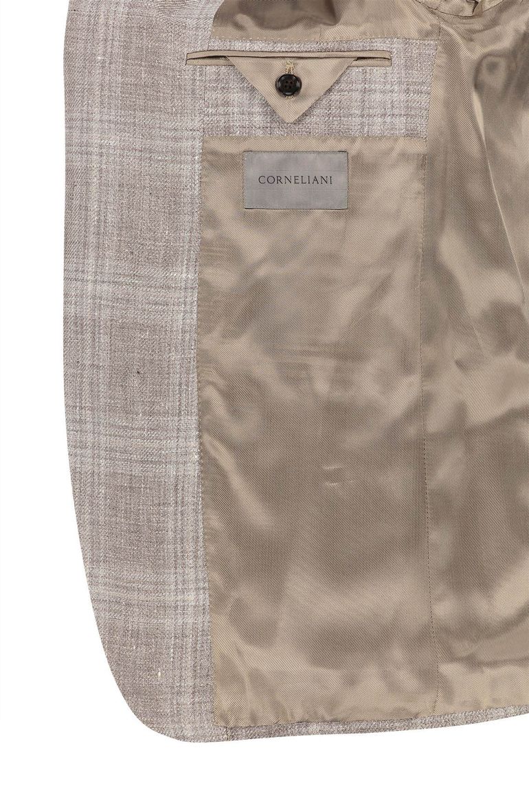 Corneliani colbert bruin geruit linnen