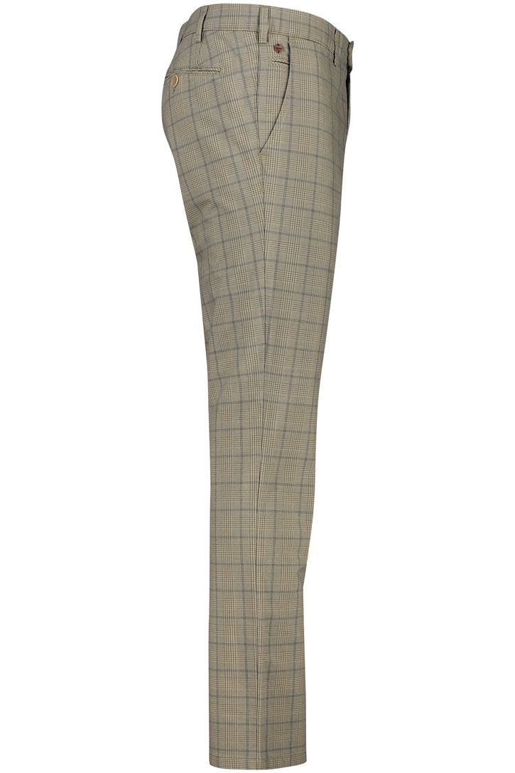 Meyer pantalon bruin geruit katoen