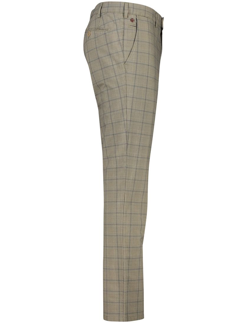 Meyer pantalon bruin geruit katoen