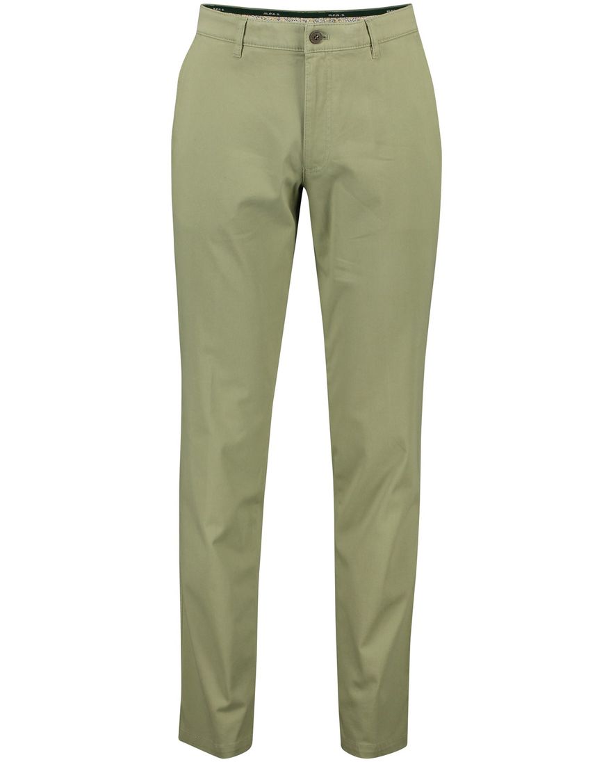 M.E.N.S. katoenen broek effen groen normale fit