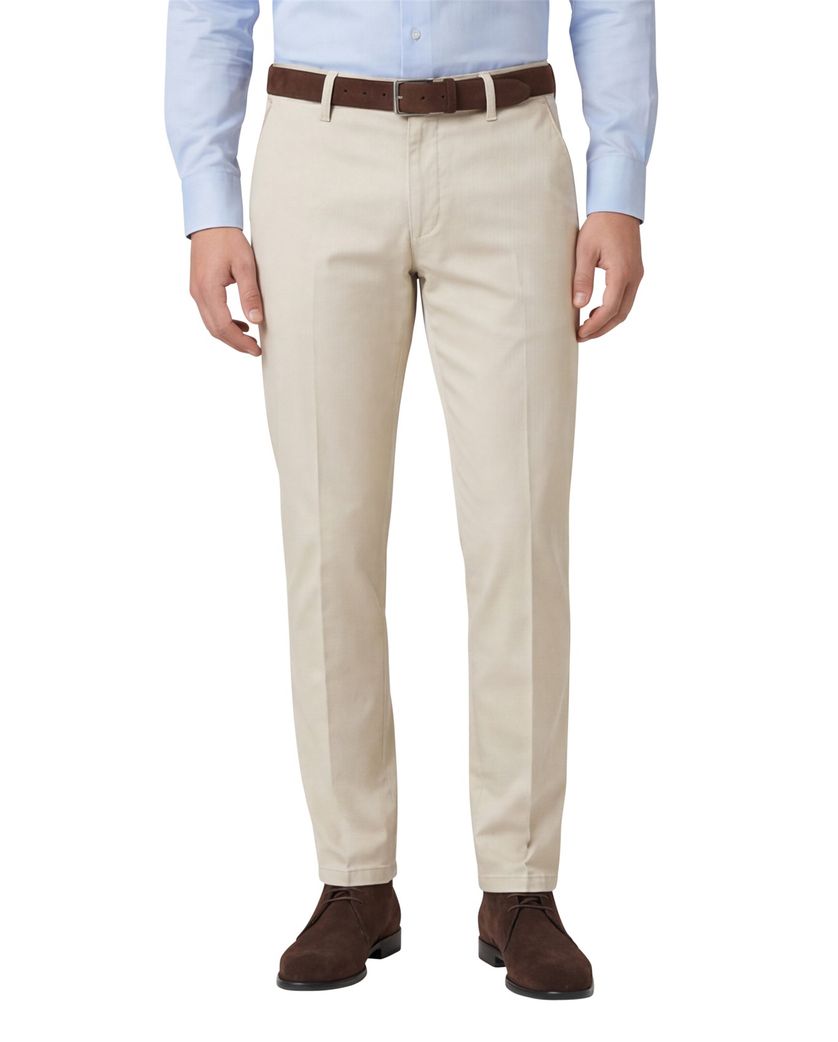 Modern fit M.E.N.S. broek katoen off-white Meran