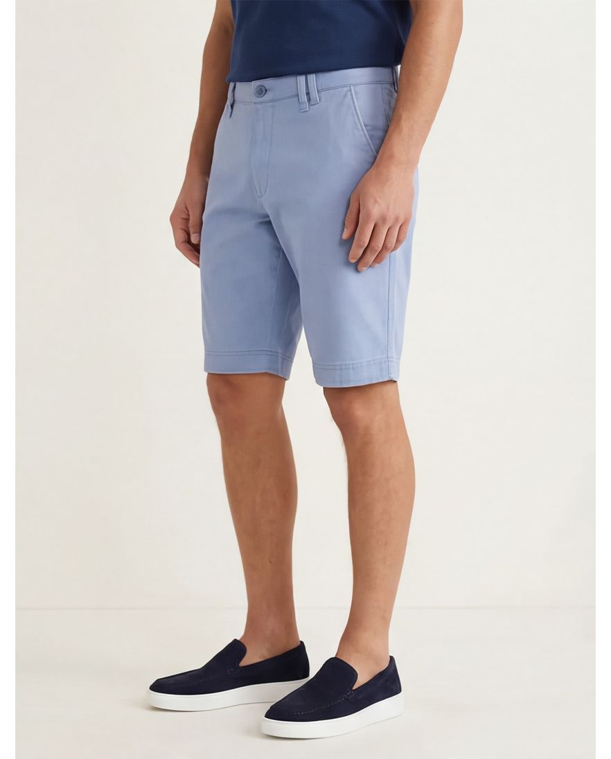 M.E.N.S. bermuda bari effen blauw katoen