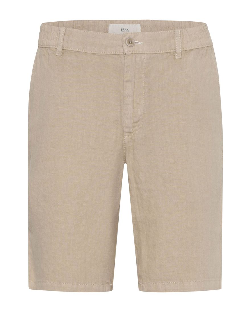 Brax korte broek beige effen linnen normale fit