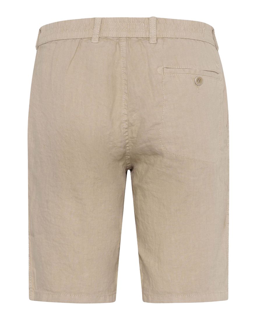 Brax korte broek beige effen linnen normale fit