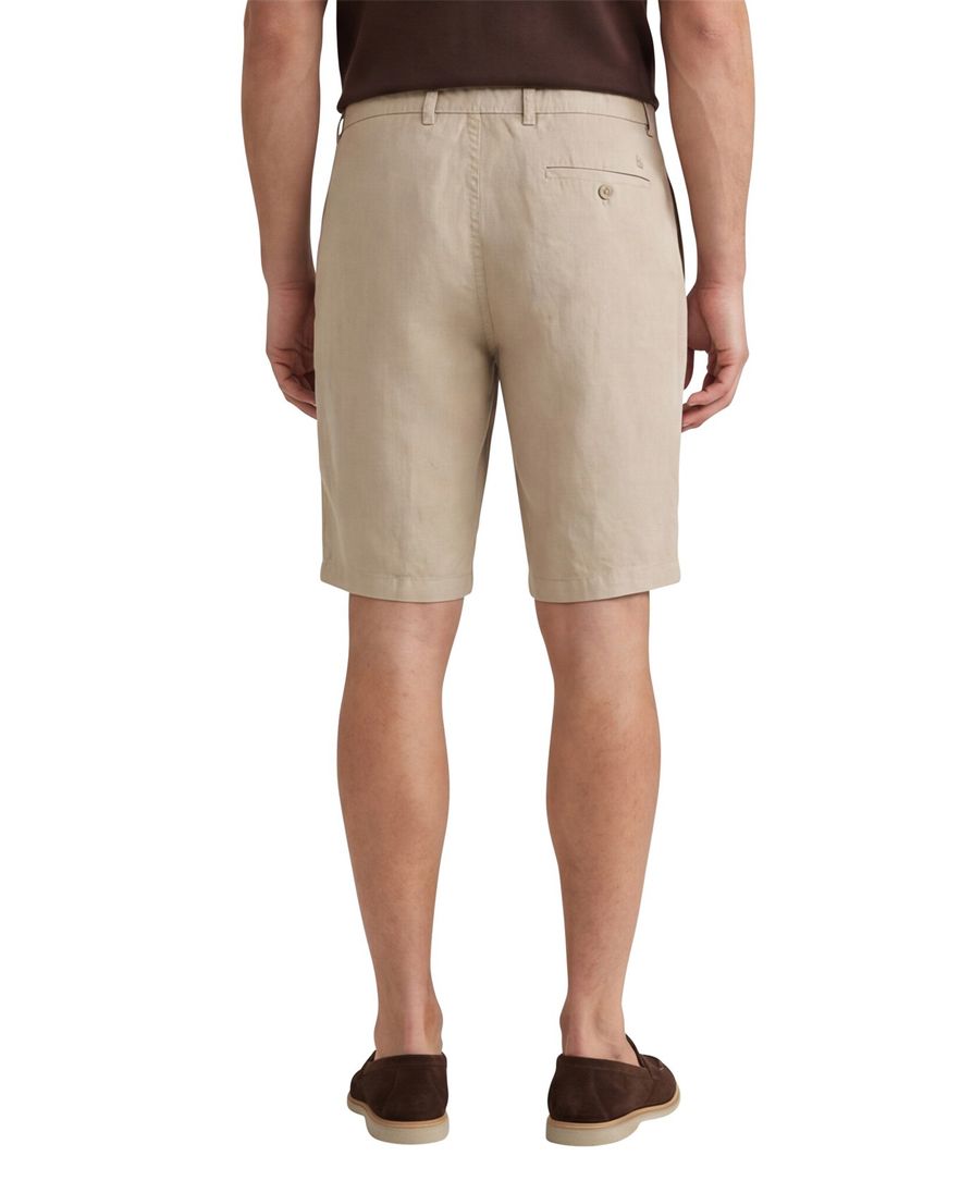 Brax korte broek beige effen linnen normale fit