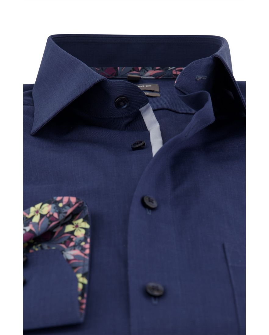 Zakelijk Olymp overhemd Luxor Comfort Fit navy effen