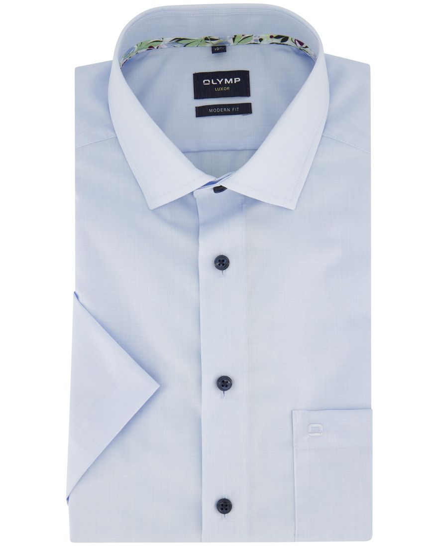 Olymp overhemd korte mouw Luxor Modern Fit babyblauw