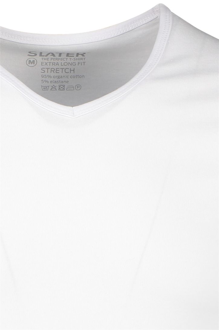 Extra long fit Slater 2-pack t-shirt wit korte mouw katoen