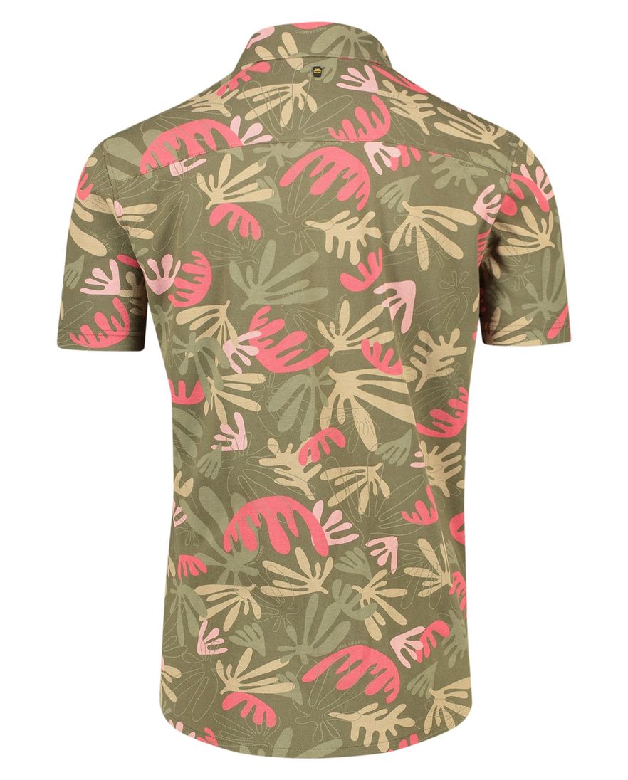 PME Legend overhemd korte mouw geprint groen